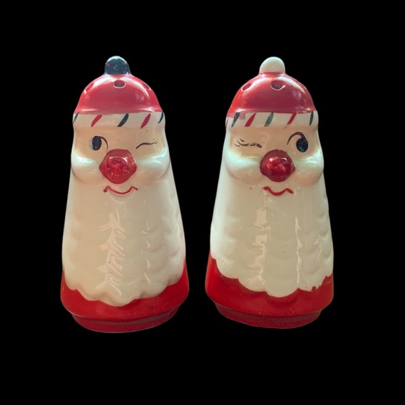 Vintage Holt Howard Winking Santa Salt and Pepper Bell Shakers - Picture 1 of 3